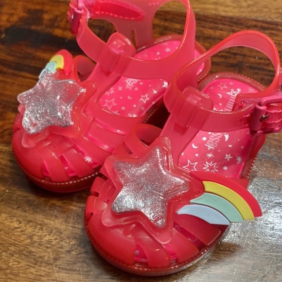 Mini Melissa Possession II Infant Star Rainbow Glitter Sandals - Picture 4 of 11